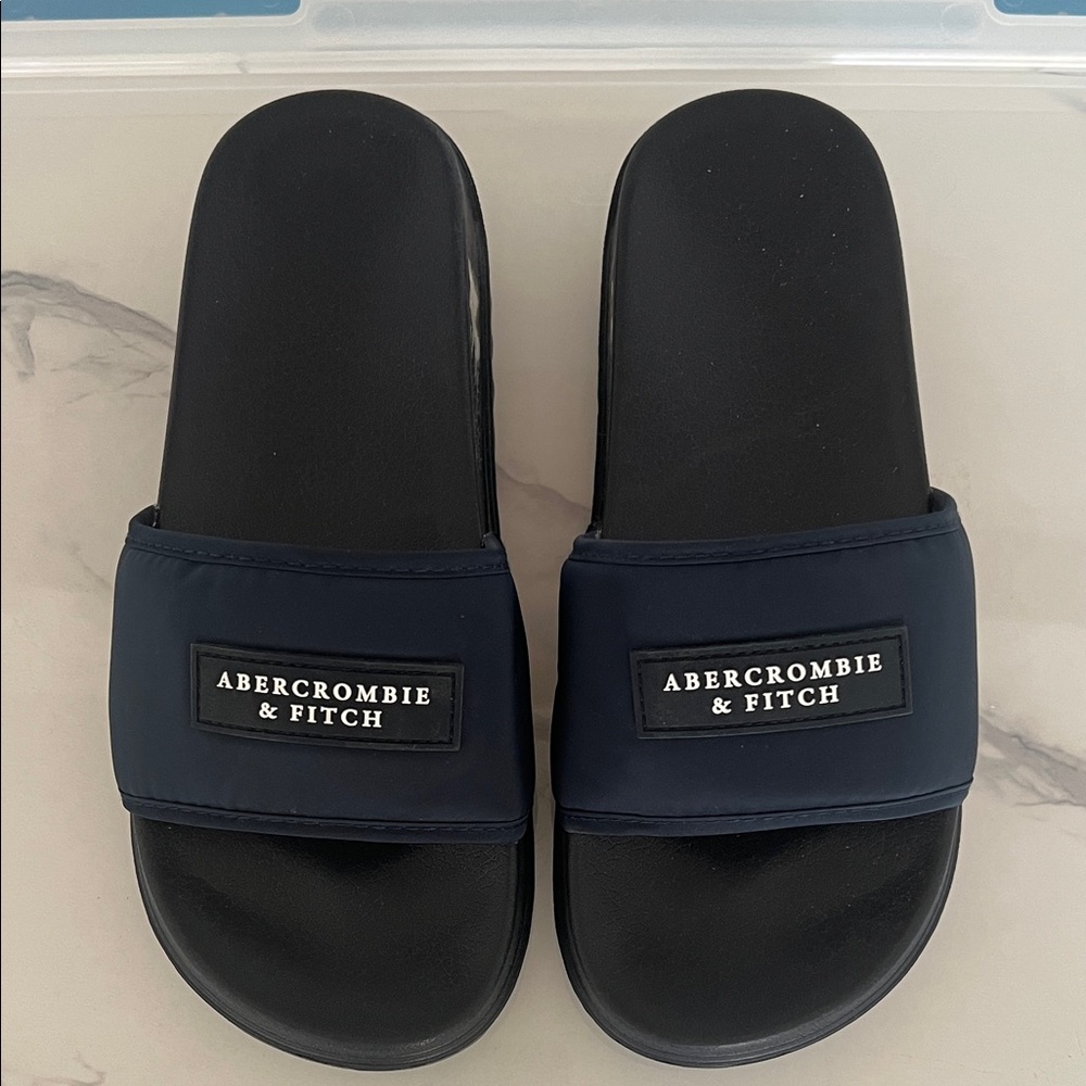 Abercrombie & Fitch Dark Blue Slide Sandals